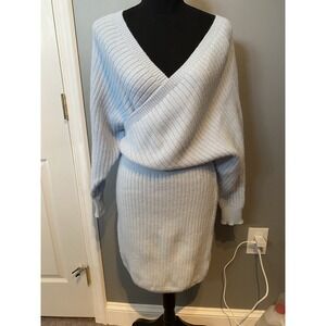 Women‎ Knitted V-Neck Sweater Dress Casual Batwing Sleeve Wrap Bodycon Sexy